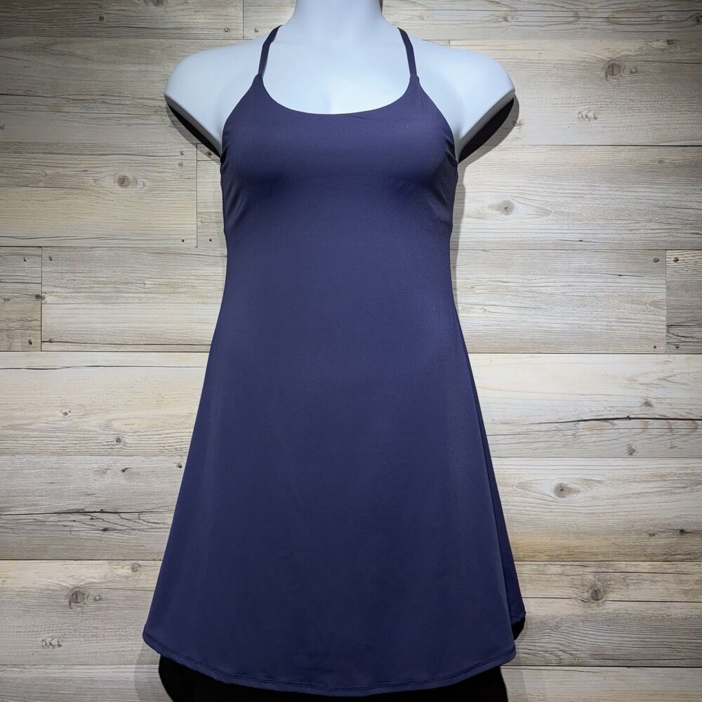 Halara SoftlyZero Airy Cut Out 2-in-1 Pocket Longer Active Dress Navy Medium